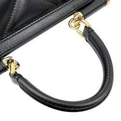 Dolce & Gabbana Black Quilted Leather Small Miss Sicily Top Handle Bag