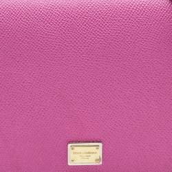 Pre Owned Dolce & Gabbana Pink Leather Mini Dauphine Crossbody Bag
