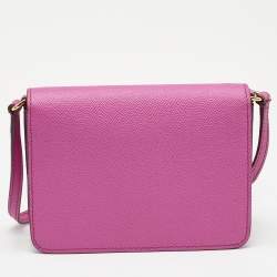 Pre Owned Dolce & Gabbana Pink Leather Mini Dauphine Crossbody Bag