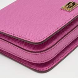 Pre Owned Dolce & Gabbana Pink Leather Mini Dauphine Crossbody Bag
