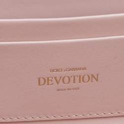 Pre Owned Dolce & Gabbana Pink Leather Devotion Mordore Crossbody Bag