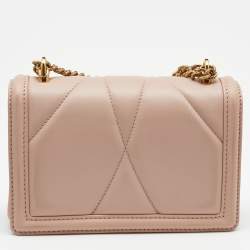 Pre Owned Dolce & Gabbana Pink Leather Devotion Mordore Crossbody Bag