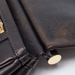 Pre Owned Dolce & Gabbana Black Leather Large Miss Sicily Top Handle Bag