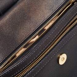Pre Owned Dolce & Gabbana Black Leather Large Miss Sicily Top Handle Bag