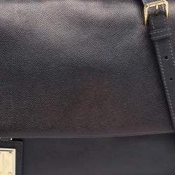 Pre Owned Dolce & Gabbana Black Leather Large Miss Sicily Top Handle Bag