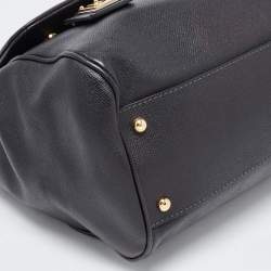Pre Owned Dolce & Gabbana Black Leather Large Miss Sicily Top Handle Bag