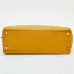 Pre Owned Dolce & Gabbana Yellow Leather Miss Sicily Shopper Tote