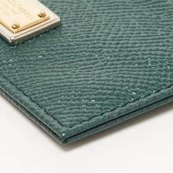Pre Owned Dolce & Gabbana Green Leather Card Holder