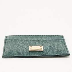 Pre Owned Dolce & Gabbana Green Leather Card Holder