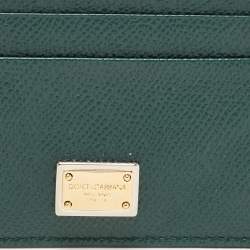 Pre Owned Dolce & Gabbana Green Leather Card Holder