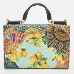 Pre Owned Dolce & Gabbana Multicolor Print Leather Miss Sicily Von Crossbody Bag