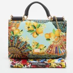 Pre Owned Dolce & Gabbana Multicolor Print Leather Miss Sicily Von Crossbody Bag