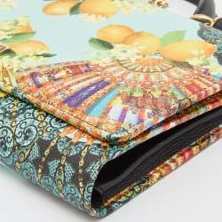 Pre Owned Dolce & Gabbana Multicolor Print Leather Miss Sicily Von Crossbody Bag