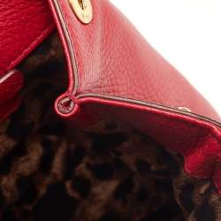 Pre Owned Dolce & Gabbana Red Leather Miss Sicily Top Handle Bag