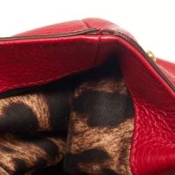 Pre Owned Dolce & Gabbana Red Leather Miss Sicily Top Handle Bag