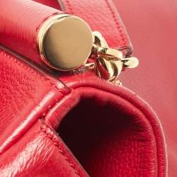 Pre Owned Dolce & Gabbana Red Leather Miss Sicily Top Handle Bag