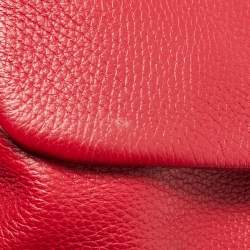 Pre Owned Dolce & Gabbana Red Leather Miss Sicily Top Handle Bag