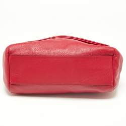 Pre Owned Dolce & Gabbana Red Leather Miss Sicily Top Handle Bag