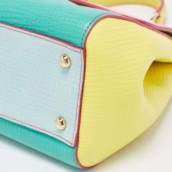 Pre Owned Dolce & Gabbana Tricolor Leather Medium Miss Sicily Top Handle Bag