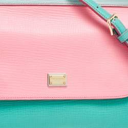 Pre Owned Dolce & Gabbana Tricolor Leather Medium Miss Sicily Top Handle Bag