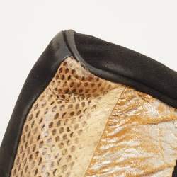 Pre Owned حقيبة كلتش دولتشي أند غابانا DG جلد ثعبان الماء وكريستال مزخرف ذهبي/فضي