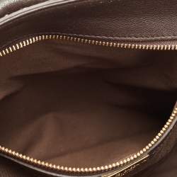 Pre Owned Dolce & Gabbana Brown Leopard Print Canvas & Python Skin Leather Sicily Shoulder Bag