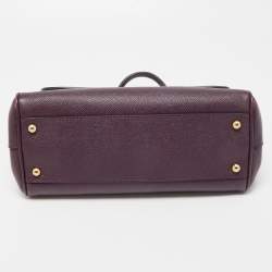 Pre Owned Dolce & Gabbana Purple Leather Medium Miss Sicily Top Handle Bag