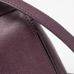 Pre Owned Dolce & Gabbana Purple Leather Medium Miss Sicily Top Handle Bag