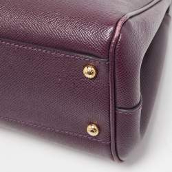 Pre Owned Dolce & Gabbana Purple Leather Medium Miss Sicily Top Handle Bag