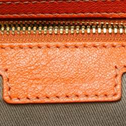 Pre Owned Dolce & Gabbana Orange Leather Twist Laptop Bag