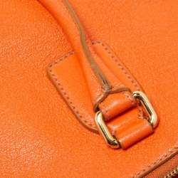 Pre Owned Dolce & Gabbana Orange Leather Twist Laptop Bag