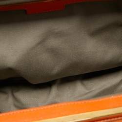 Pre Owned Dolce & Gabbana Orange Leather Twist Laptop Bag