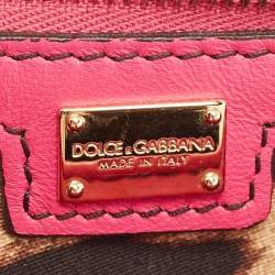 Dolce & Gabbana Pink Python Medium Miss Sicily Top Handle Bag
