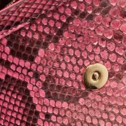 Dolce & Gabbana Pink Python Medium Miss Sicily Top Handle Bag