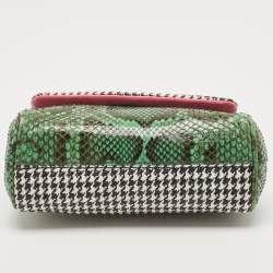 Pre Owned Dolce & Gabbana Multicolor Woven Straw, Leather and Python Small Miss Sicily Top Handle Bag