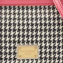 Pre Owned Dolce & Gabbana Multicolor Woven Straw, Leather and Python Small Miss Sicily Top Handle Bag