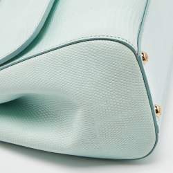Pre Owned Dolce & Gabbana Green Iguana Embossed Leather Medium Miss Sicily Top Handle Bag