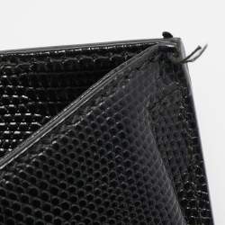 Pre Owned Dolce & Gabbana Black Lizard Embossed Leather Medium Miss Monica Top Handle Bag