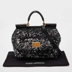 مملوكة مسبقًا حقيبة دولتشي أند غابانا يد علوية ميس سيسيلي ترتر أسود