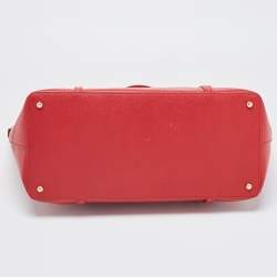 Pre Owned Dolce & Gabbana Red Leather Miss Escape Zip Tote
