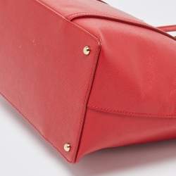 Pre Owned Dolce & Gabbana Red Leather Miss Escape Zip Tote