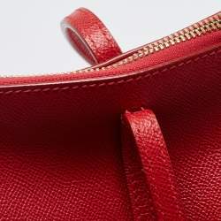Pre Owned Dolce & Gabbana Red Leather Miss Escape Zip Tote
