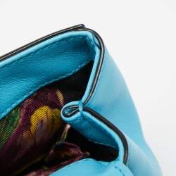 Pre Owned Dolce & Gabbana Blue Leather Small Miss Sicily Top Handle Bag
