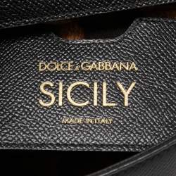 Pre Owned Dolce & Gabbana Black Leather Small Miss Sicily Top Handle Bag