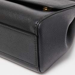 Pre Owned Dolce & Gabbana Black Leather Small Miss Sicily Top Handle Bag