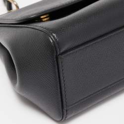 Pre Owned Dolce & Gabbana Black Leather Small Miss Sicily Top Handle Bag