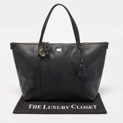 Pre Owned Dolce & Gabbana Black Leather Miss Escape Shopper Tote
