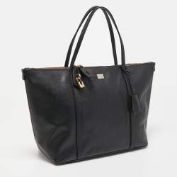 Pre Owned Dolce & Gabbana Black Leather Miss Escape Shopper Tote