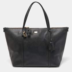 Pre Owned Dolce & Gabbana Black Leather Miss Escape Shopper Tote