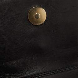 Pre Owned Dolce & Gabbana Black Python Ring Flap Shoulder Bag
